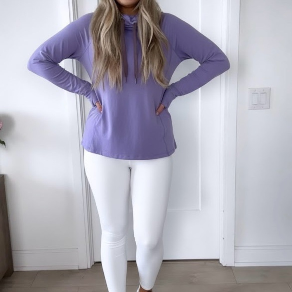 Nike Lavender Cowl Neck Athleisure Top Thumbhole Active Sweatshirt Pilates Yoga
